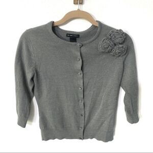 NEW YORK & CO | jeweled button 3/4 sleeve cardigan small
